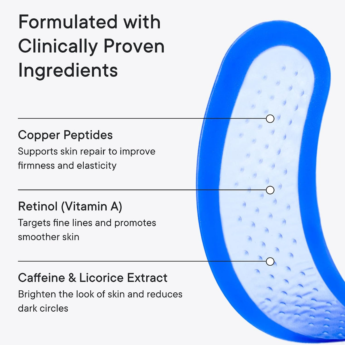 Qure Micro-Infusion Anti Wrinkle Patches for Smile Line, Frown lines, Under Eye Bags, Puffiness, Crow's Feet - Retinol, Caffeine - Dissolvable for Overnight Use - 8 Pairs