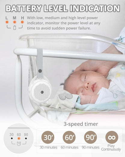 Portable White Noise Machine Baby Rechargeable Warm Light