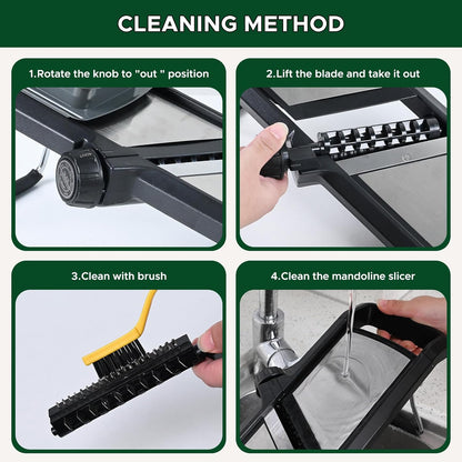 Adjustable Mandoline Vegetable Slicer by Harcas. for Slicing Cutting Food, Fruit, Vegetables, Onions and Potatoes. Mandolin Slicer Julienne Cutter (Black)