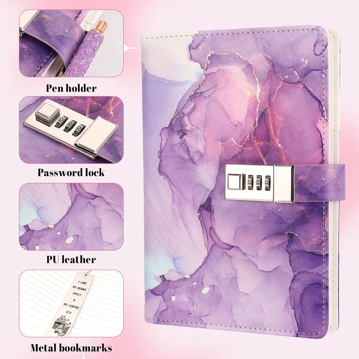 Purple Secret Diary with Lock for Kid