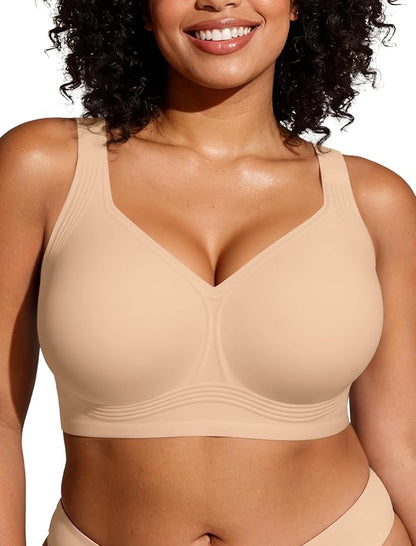 Seamless Jelly Bras for Women Wireless Supportive Nude - Size L