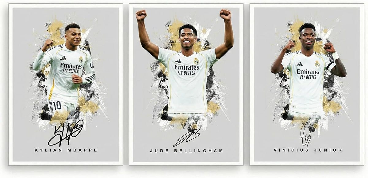Jude Bellingham Real Madrid Signed Photo Poster A4/A3 Print Picture Display Framed Autograph Memorabilia for Football Fans Gift England ((A4 Unframed) Bellingham Mbappe Vini Jr)