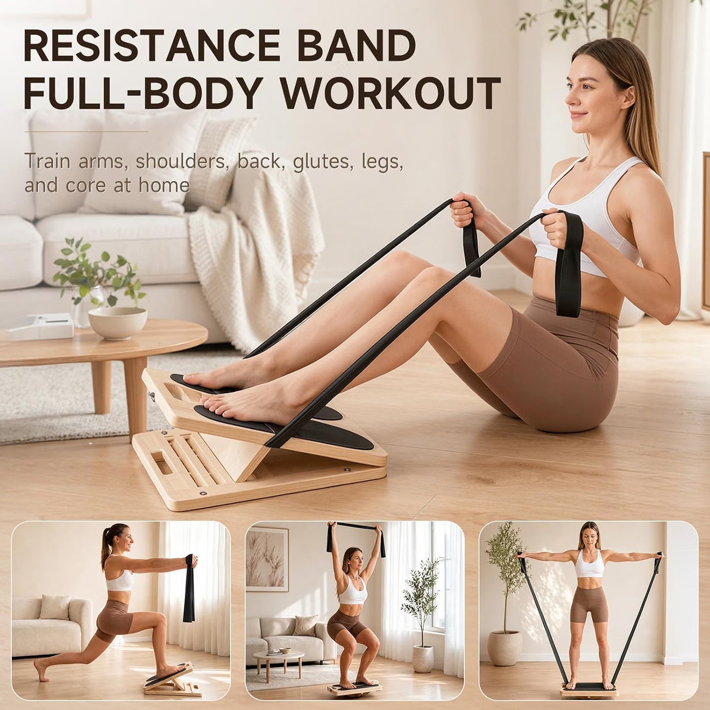 3-in-1 Slant Boards & 180°/360° Balance Board, 136kg Capacity