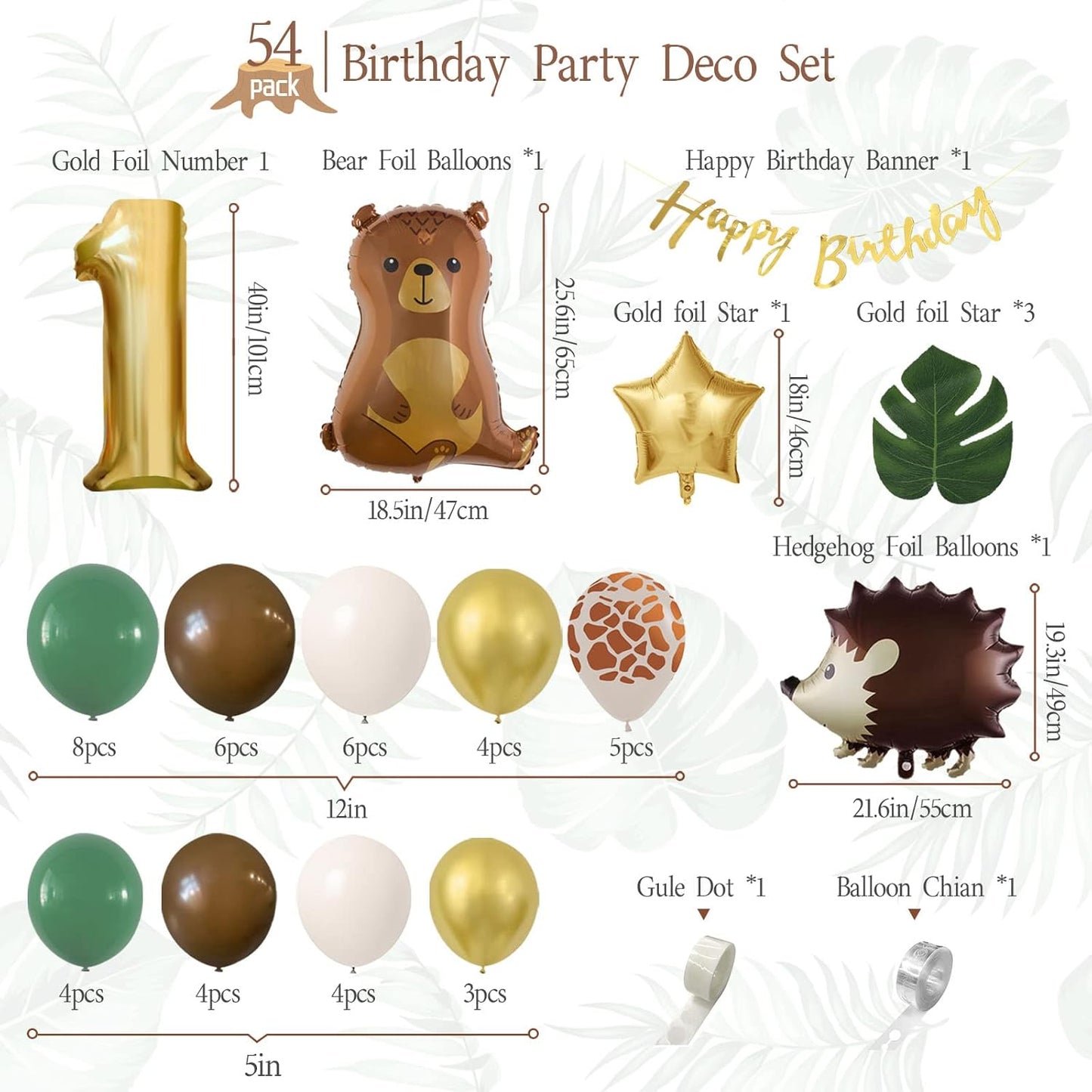 Safari 1st Birthday Decorations for Boys, Thinbal Bear Jungle Theme Party