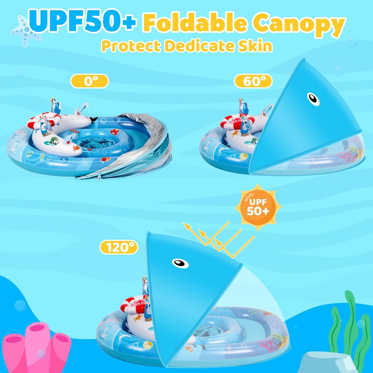Inflatable Pool Float, ACELIFE Swimming Float with Adjustable Safety Seat | Swimming Pool Float Swimming Ring Dual Airbag Safe Design