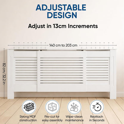 Home Treats Designer White Mdf Adjustable Radiator Cover (Adjustable)