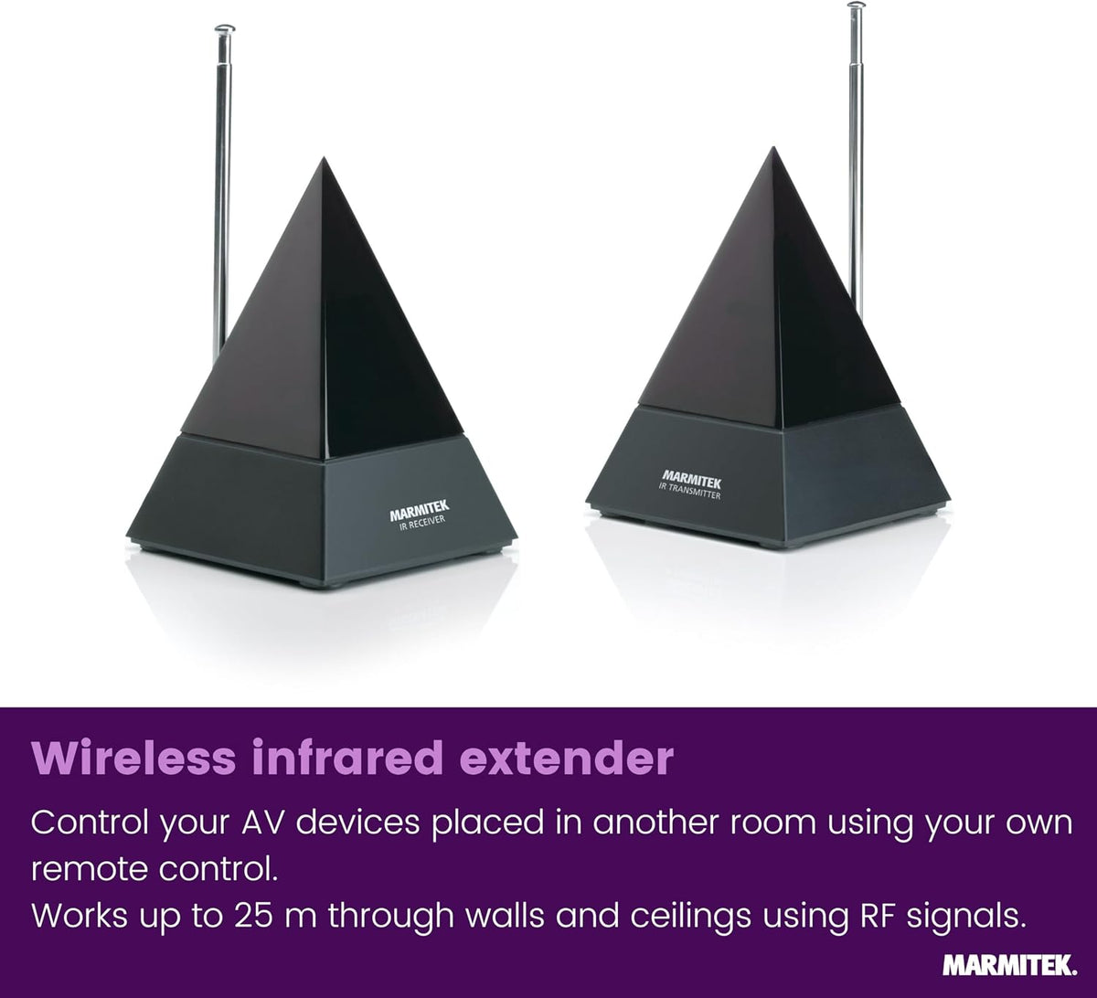 Marmitek Powermid XL - Infrared extender - wireless IR repeater through walls - control devices in another room - plug & play - for TV box receiver stereo