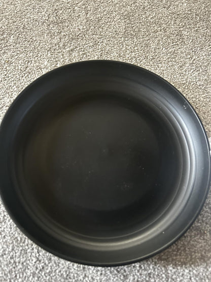 4PC Black 23cm Lightweight Unbreakable Deep Dinner Plates