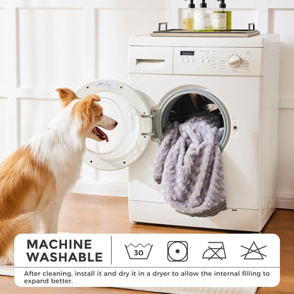 Dog Mat Mattress Washable, Waterproof Small Dog Bed Puppy Bed with Three-Dimensional Material of Wheat Ear, Crate Mattress Pet Sofa Bed with Breathable Rose Fluff, 60x45x12cm