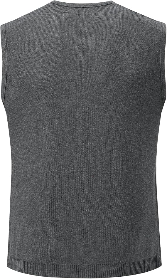 Allthemen Mens Knit Gilets Sleeveless Cardigan V-Neck Waistcoat (XL)