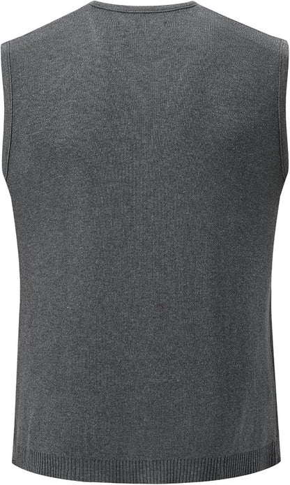 Allthemen Mens Knit Gilets Sleeveless Cardigan V-Neck Waistcoat (XL)