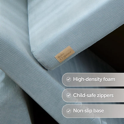 Baby Elegance Lil Elle Kids Sofa Bed Modular 4‑Piece Kids Play Couch, Machine‑Washable Covers | High‑Density Foam & Durable Corduroy Toddler Sofa | EU Safety Certified | Designed in Ireland- Blue