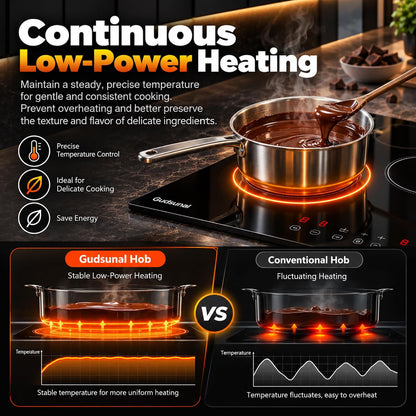 Plug in Induction Hob,4 Zone Electric Hob,Scratch-Resistant Glass