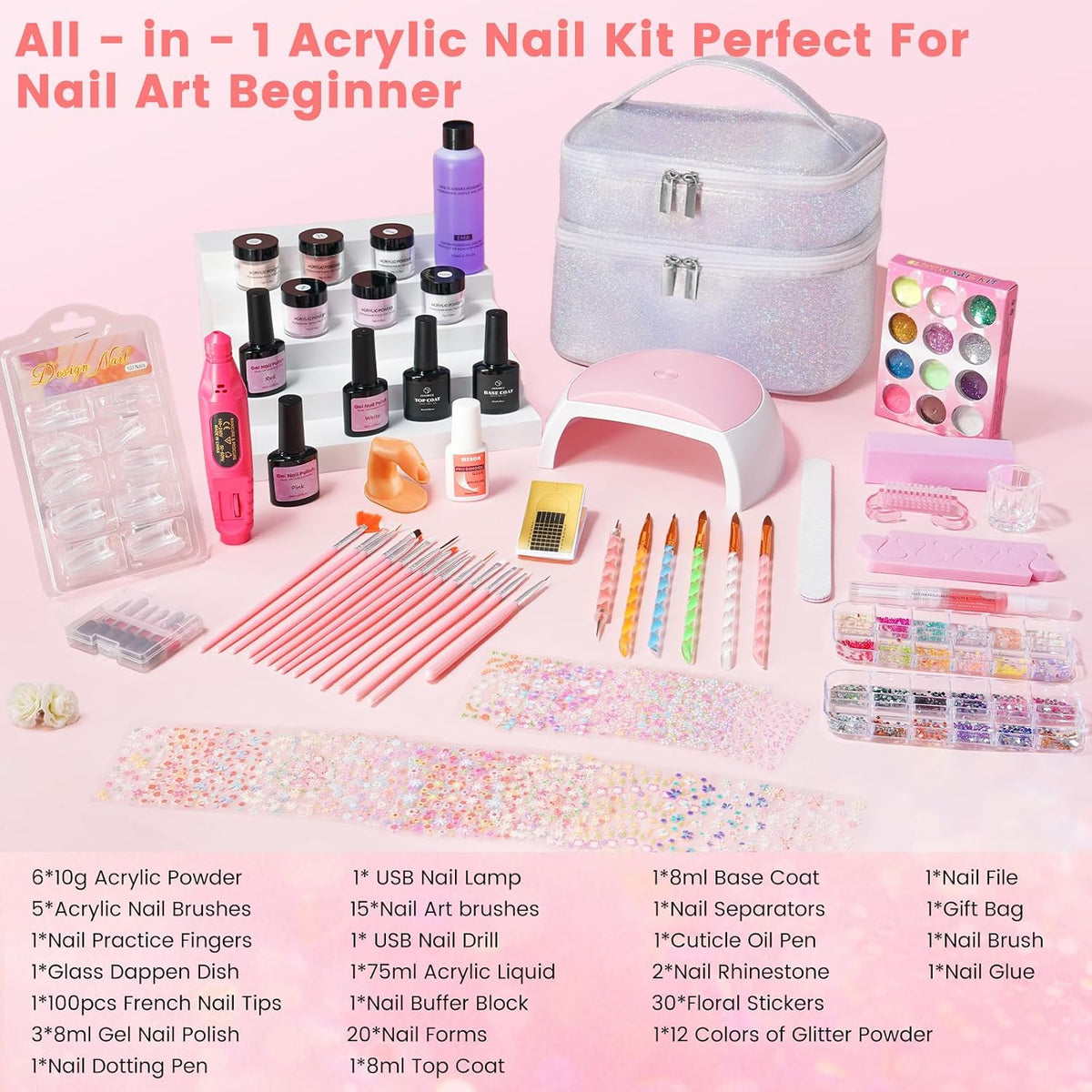 Deciniee Acrylic Nail Kit Full Set for Beginners: Everything in Gift Bag