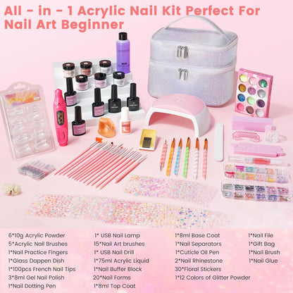 Deciniee Acrylic Nail Kit Full Set for Beginners: Everything in Gift Bag
