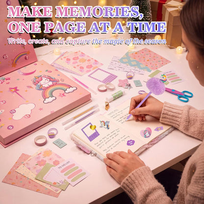 Advent Calendar 2026 for Girls, 24 Days Christmas Stationery & Journal Kit