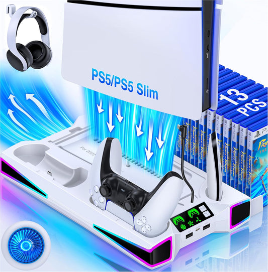 RGB LED PS5/PS5 Slim Stand & Cooling Station