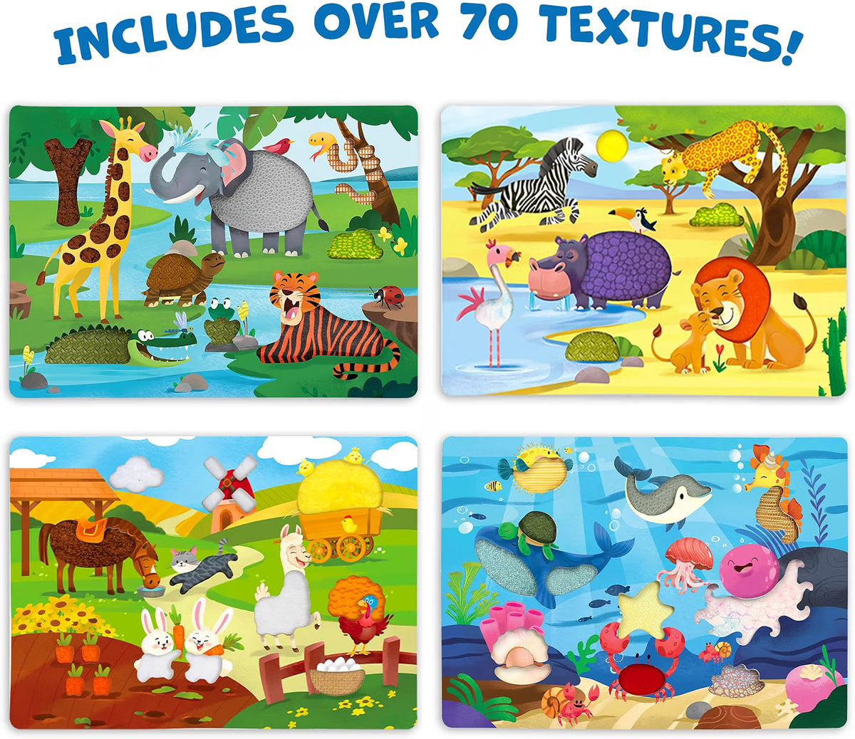 Skillmatics Fab Tabs – Animals, Sensory & Tactile Fabric Art & Craft Kit