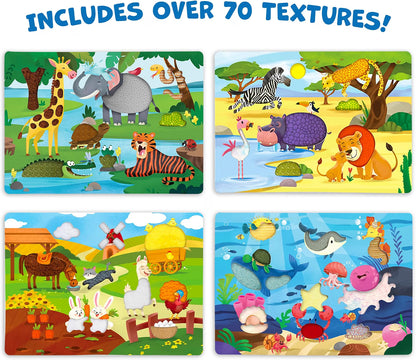 Skillmatics Fab Tabs – Animals, Sensory & Tactile Fabric Art & Craft Kit