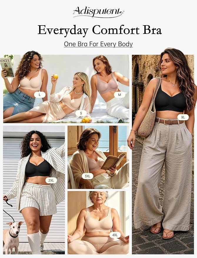 Seamless Jelly Bras for Women Wireless Supportive Nude - Size L