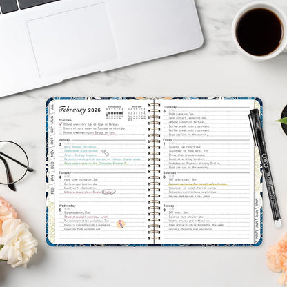 Diary 2026 Week to View A5, January 2026 - December 2026, Weekly & Monthly Full Year Planner, 21.5 x 15.5 x 1.5 cm