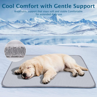 Dog Cooling Mat, Waterproof Foldable Cooling Pad for Dogs & Cats, Machine Washable Pet Cool Mats for Kennels, Crates, Beds XH084 (Grey,70x90cm)