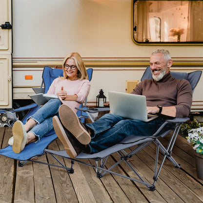 Neloheac heavy duty reclining camping chair suitable for outdoor relaxation and comfort