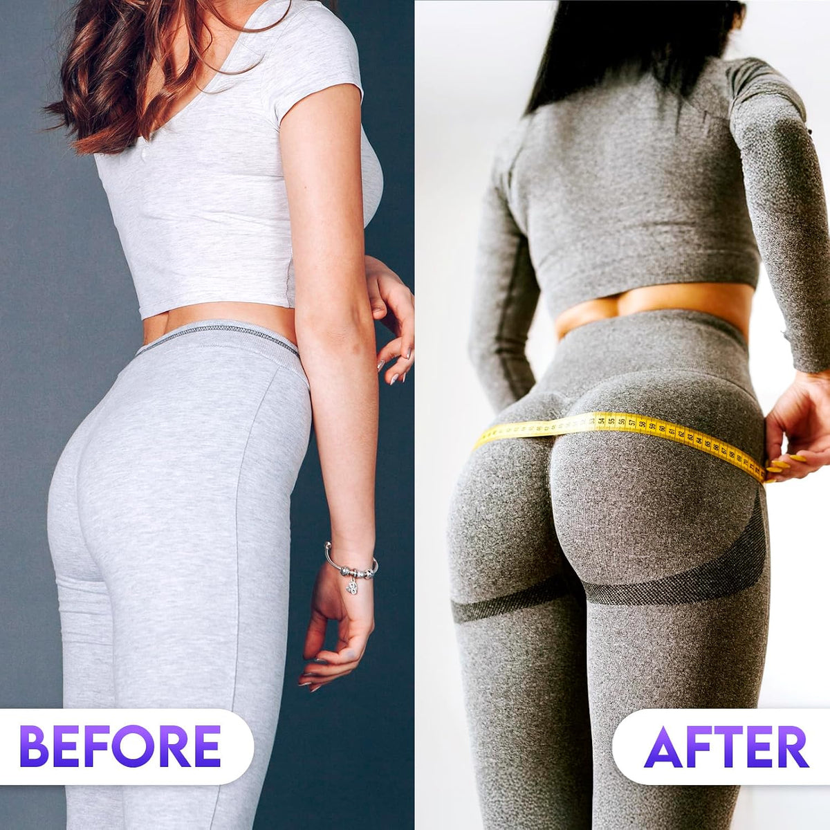 Wide Fabric Resistance Bands for Working Out | 3 Strength Level Non-Slip Exercise Booty Bands for Women & Men | Comes with a Bag and Tape Measure
