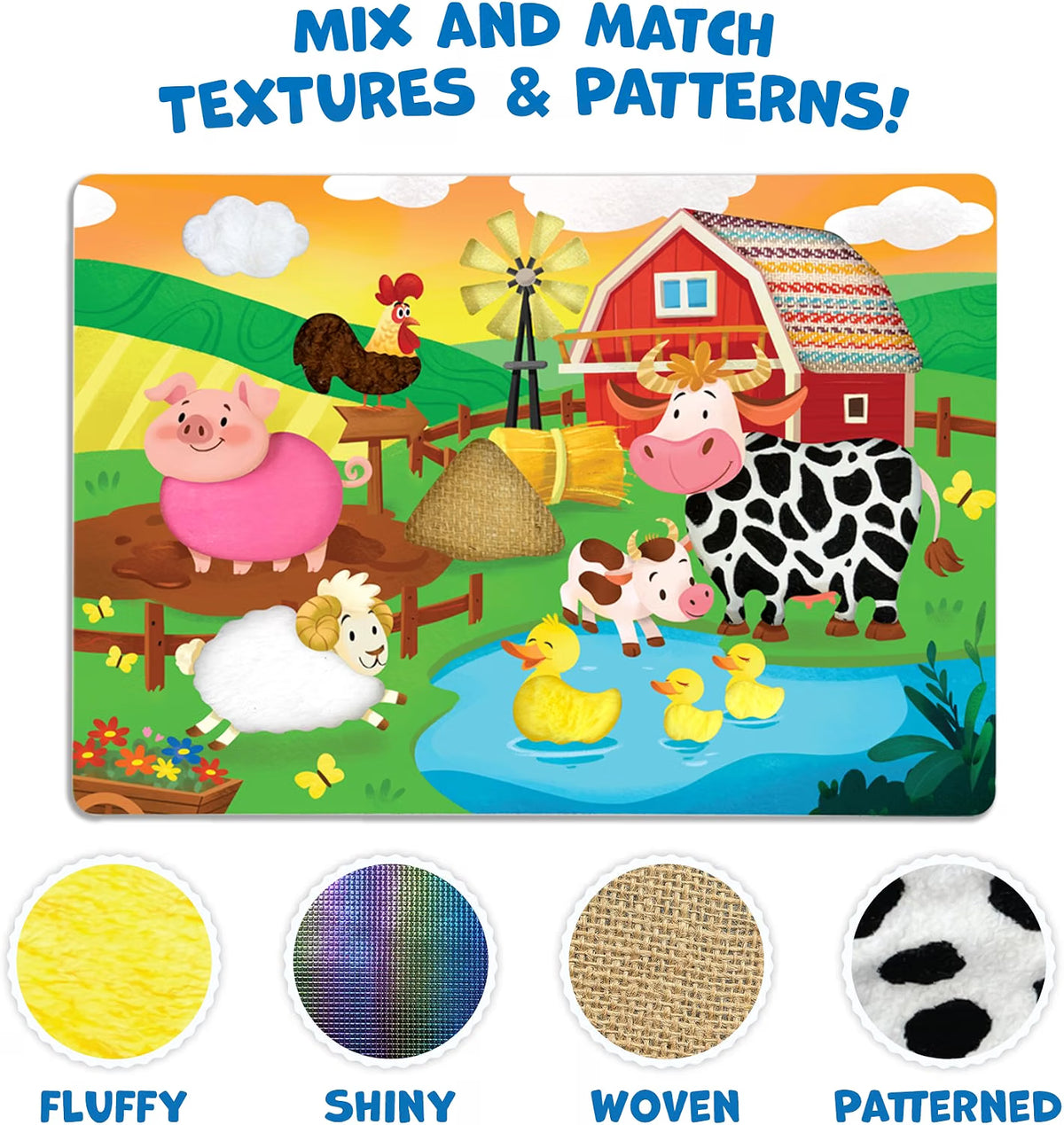 Skillmatics Fab Tabs – Animals, Sensory & Tactile Fabric Art & Craft Kit
