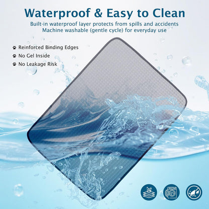 Dog Cooling Mat, Waterproof Foldable Cooling Pad for Dogs & Cats, Machine Washable Pet Cool Mats for Kennels, Crates, Beds XH084 (Grey,70x90cm)