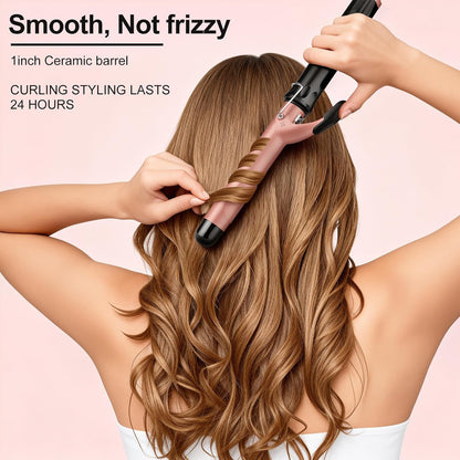 Curling Wand 25mm Hair Curler, Curling Tongs with Clamp