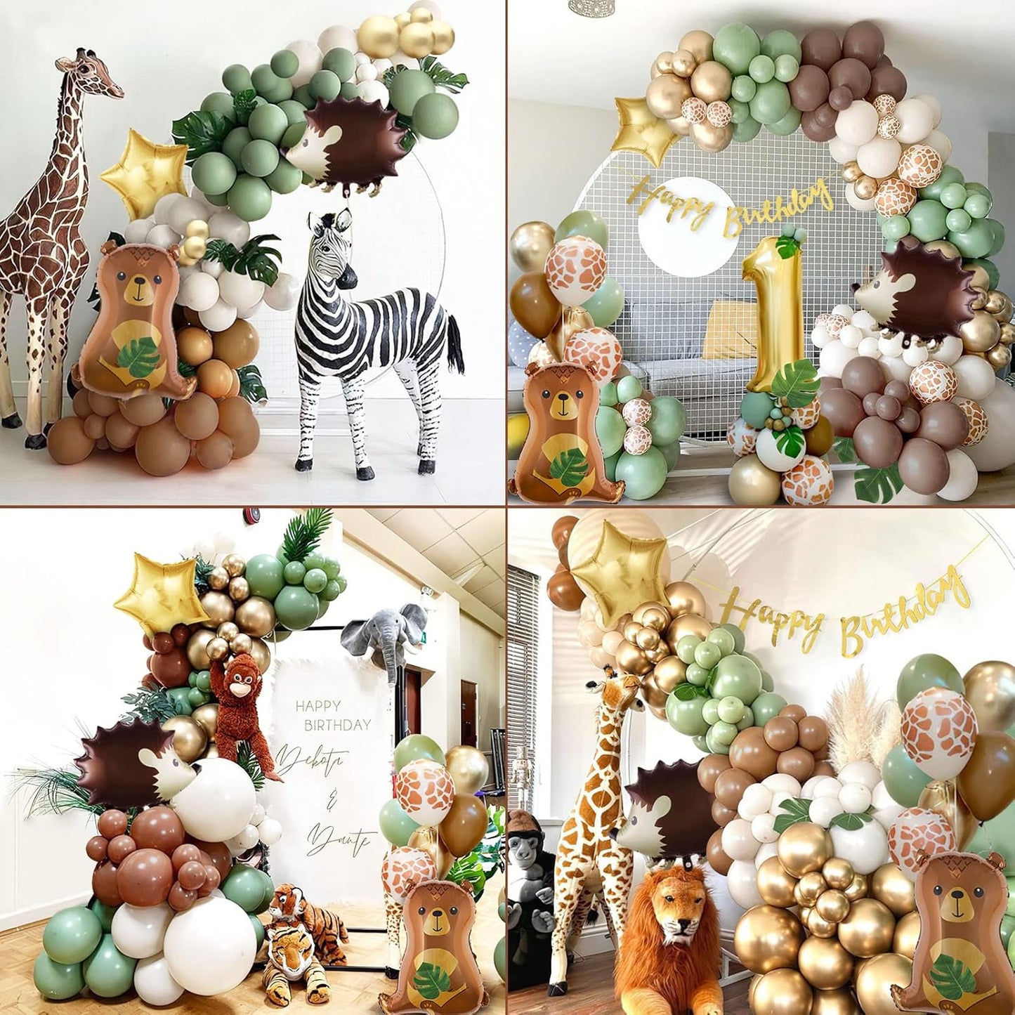 Safari 1st Birthday Decorations for Boys, Thinbal Bear Jungle Theme Party