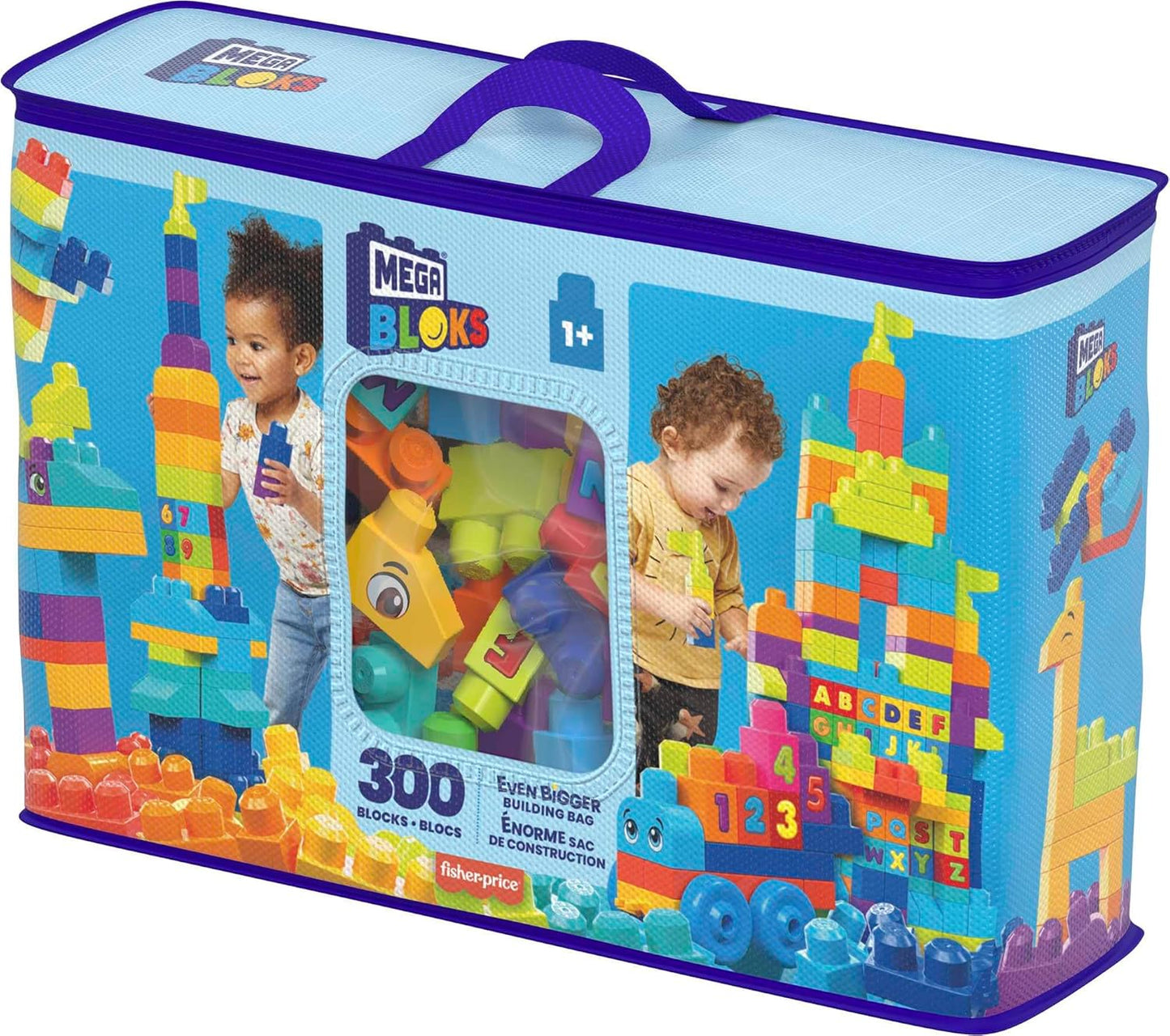 MEGA BLOKS Even Bigger Building Bag building set with 300 big and colourful blocks, and 1 storage bag