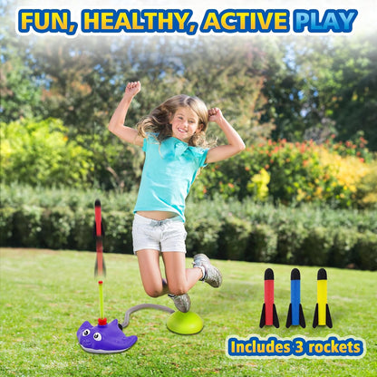 4-in-1 Water Sprinkler Baseball & Rocket Launcher for Kids