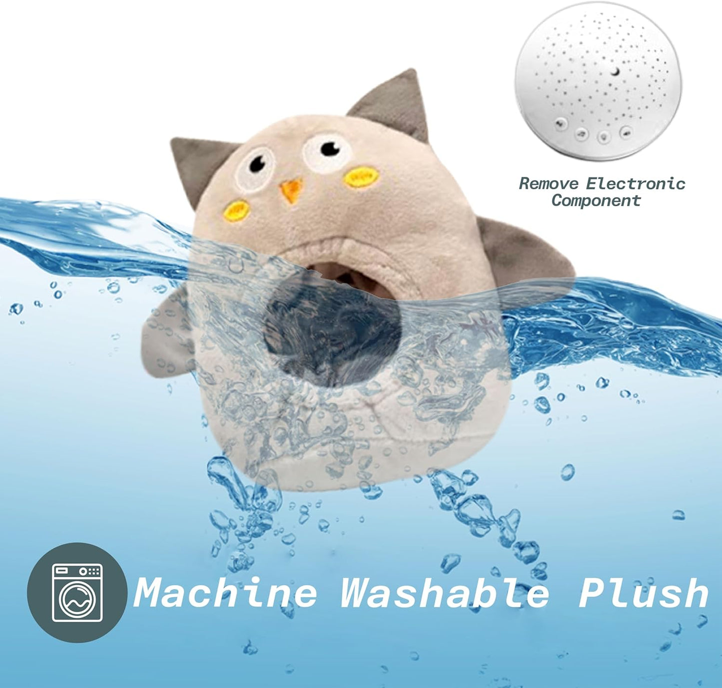 Plush Baby Owl Sleep Soother with Calming Sounds and Starry Projector
