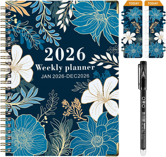 Diary 2026 Week to View A5, January 2026 - December 2026, Weekly & Monthly Full Year Planner, 21.5 x 15.5 x 1.5 cm