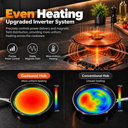 Plug in Induction Hob,4 Zone Electric Hob,Scratch-Resistant Glass