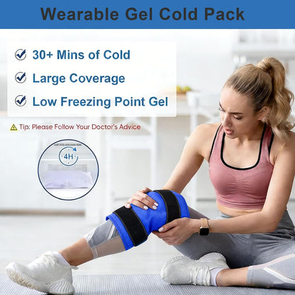 Ice Pack for Knee Pain Relief, Reusable Gel Ice Wrap for Knee Replacement Surgery, Cold Compress Therapy for Injuries, Swelling