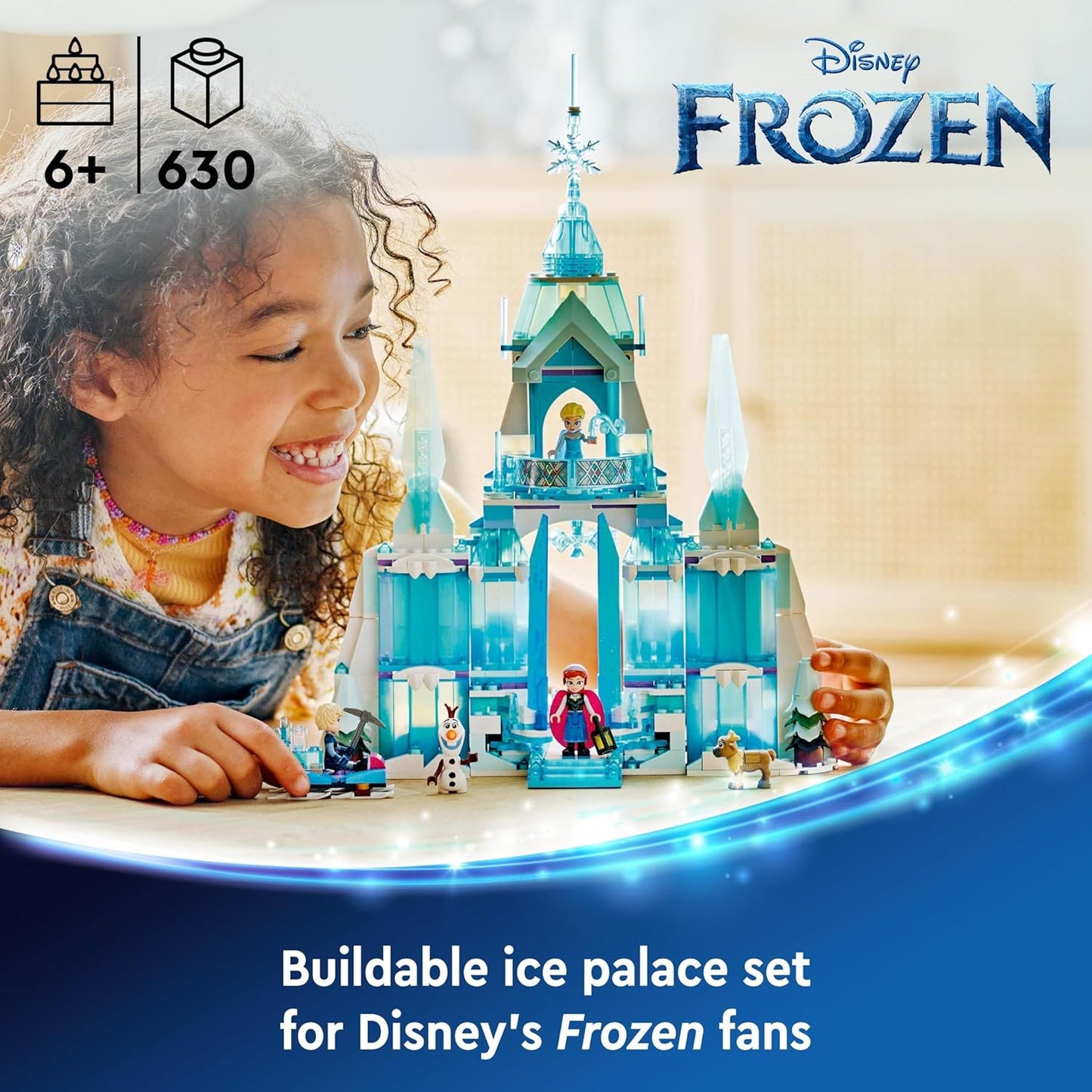 Disney Frozen Elsa’s Ice Palace Building Toy Set for Kids with a Castle and Elsa and Anna Mini-Doll Figures