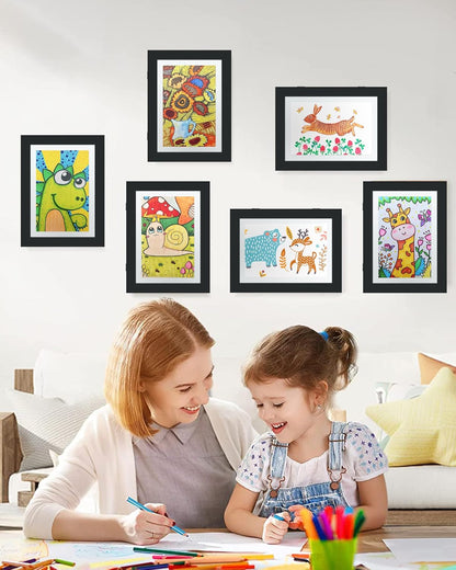 Estefanlo Kids Artwork Display Frame a4 Childrens Artwork Display Kids Art Frames Front Opening a4 Frames Black