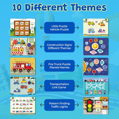 Montessori Busy Book for Toddlers 3 4 5 6, Interactive Activity Book for 3+ Kids, Early Learning Educational Toy, Autism Sensory Toy, for Boys and Girls (Traffic)