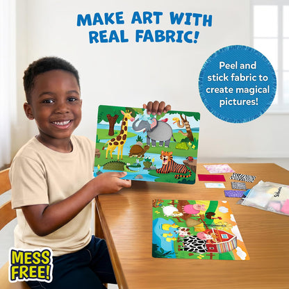 Skillmatics Fab Tabs – Animals, Sensory & Tactile Fabric Art & Craft Kit