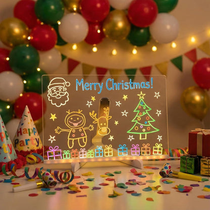 Charmy LED Note Board Night Light – Rewritable Acrylic Message Board with Adjustable Stand & Pen – 3000K Warm Light USB Desk Lamp for Bedroom, Office & Gift (20×30 cm / 8×12 in)