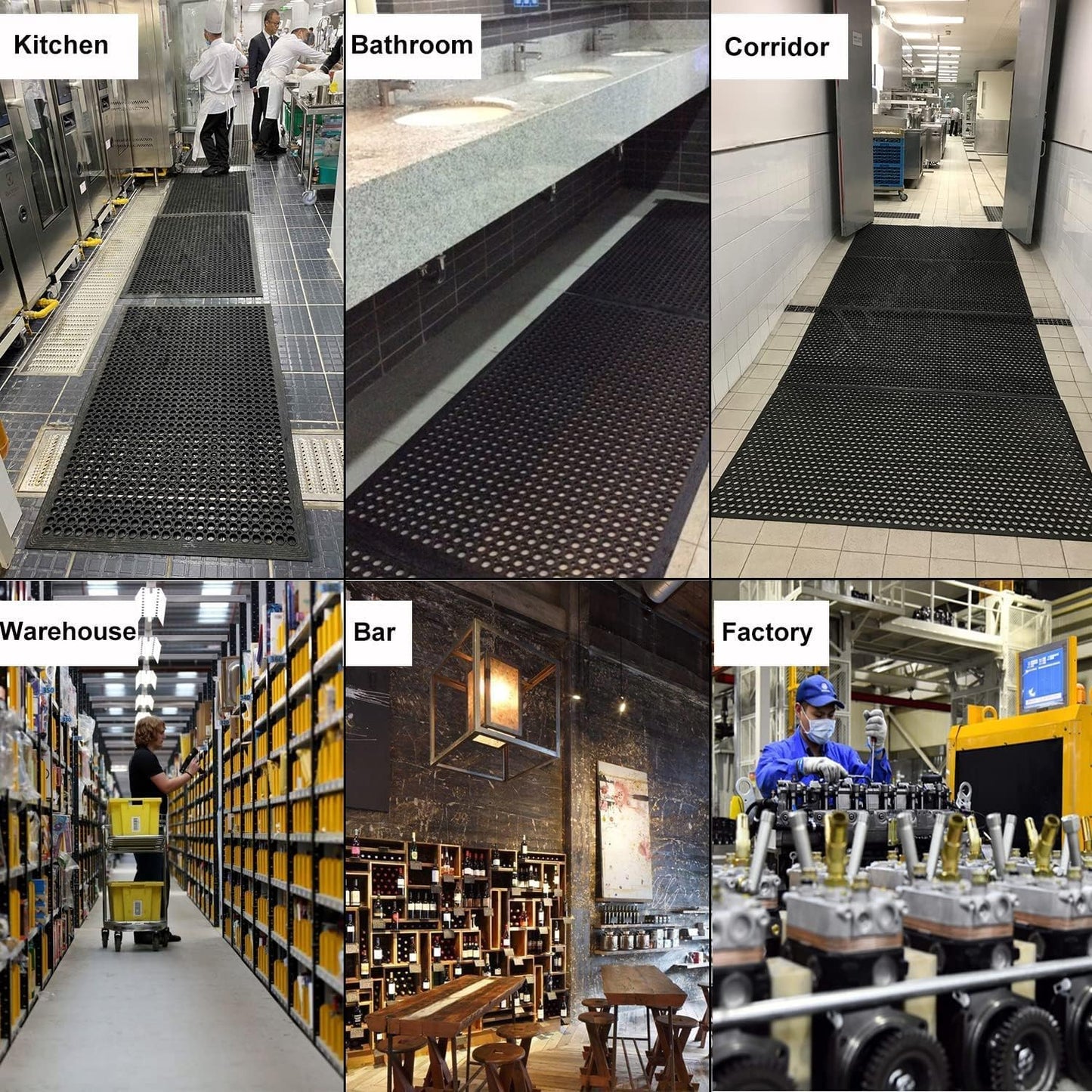 Rubber Drainage Mat 150 x 90 cm Large