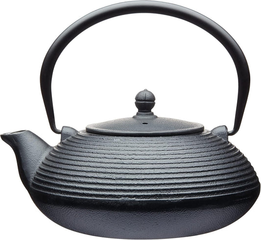 La Cafetière Cast Iron Japanese Teapot 900ml with Infuser Basket, 5 Cup (Black)