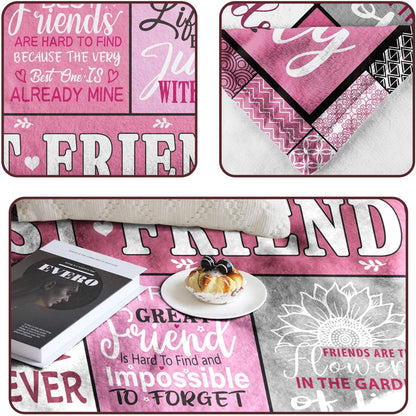 Best Friend Blanket Gifts,Friendship Christmas Birthday Thank You Gifts for Women,Friend Gifts for Women Bestie BBF,Soft Flannel Throw Blanket(60x50Inch)