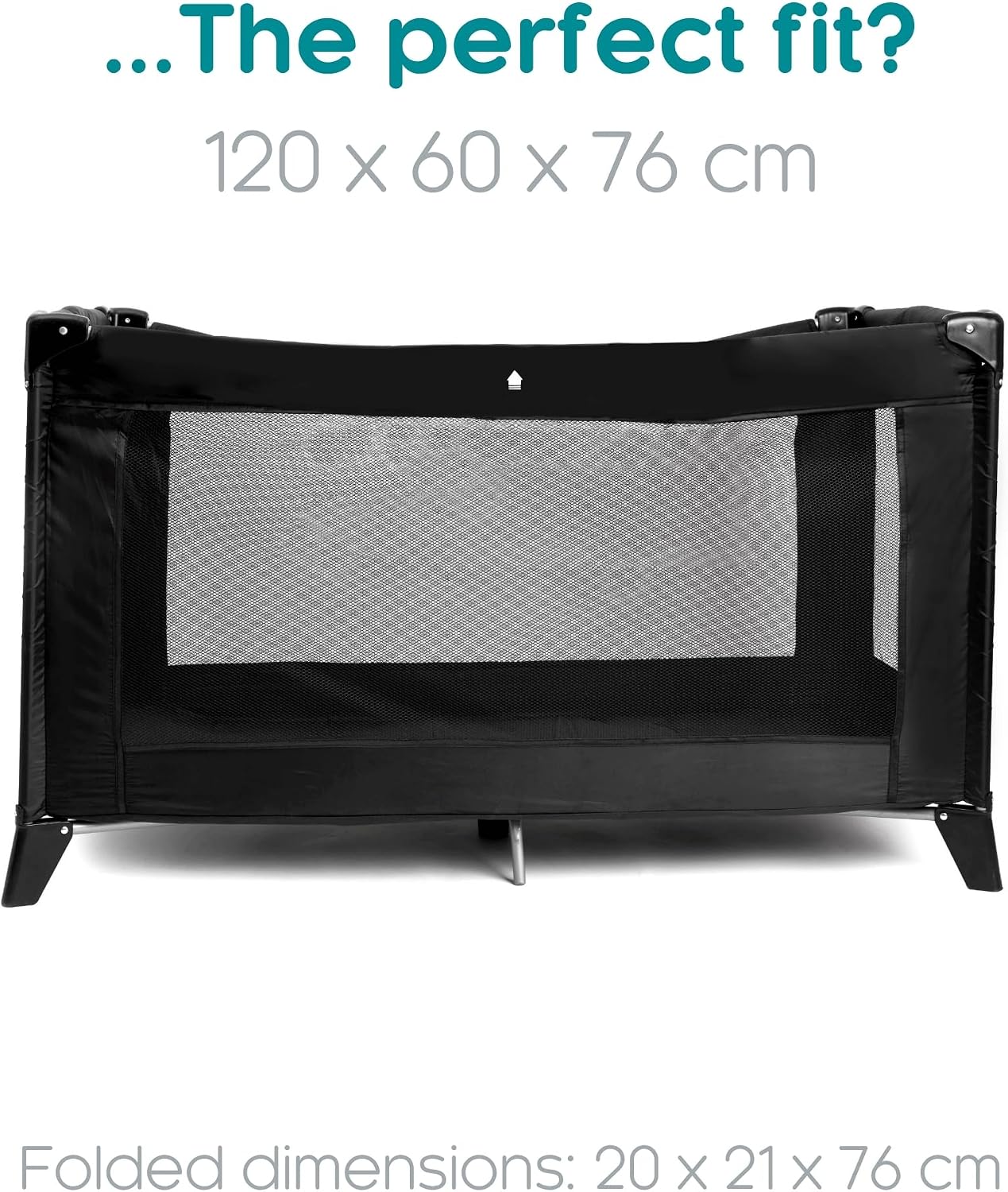 EastCoast Travel Cot with Padded Mattress Lightweight Compact and Portable Baby Bed 120 x 60 cm | Breathable mesh