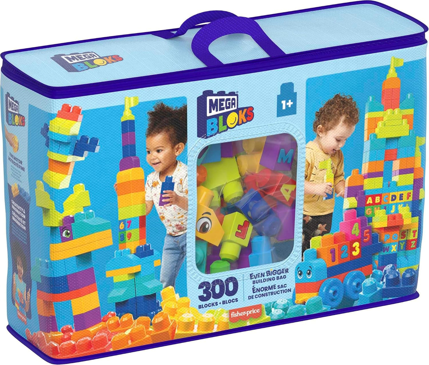 MEGA BLOKS Even Bigger Building Bag building set with 300 big and colourful blocks, and 1 storage bag