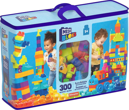 MEGA BLOKS Even Bigger Building Bag building set with 300 big and colourful blocks, and 1 storage bag