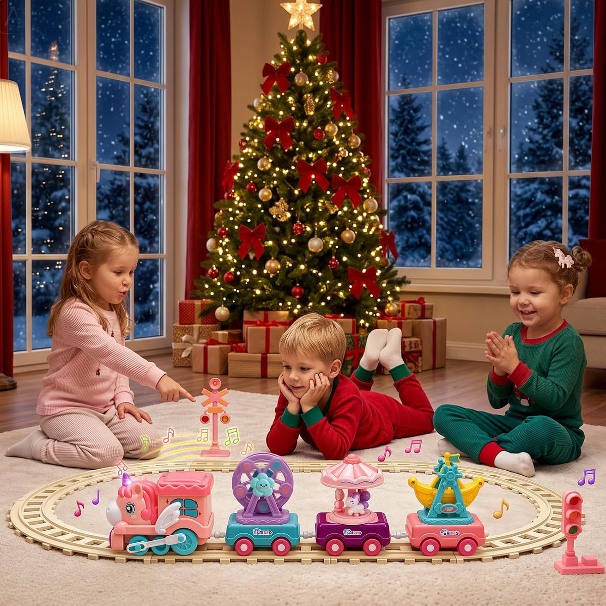 Unicorn Train Set for Toddlers, Toys Train Gifts